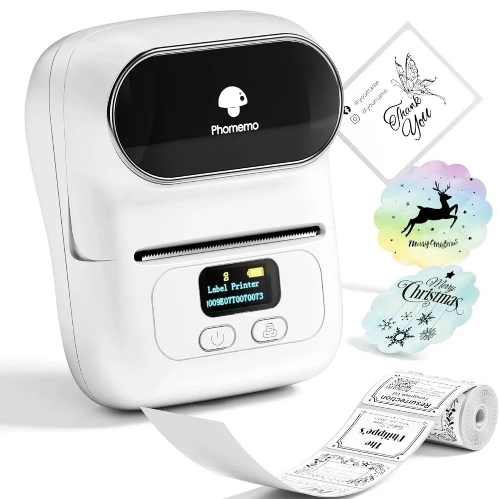 Phomemo M110 Label Makers - Barcode Thermal‎ Bluetooth Label Printer In White